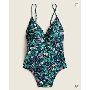 J. Crew One-piece Strappy Swimsuit In Winter Garden Floral Sz 8